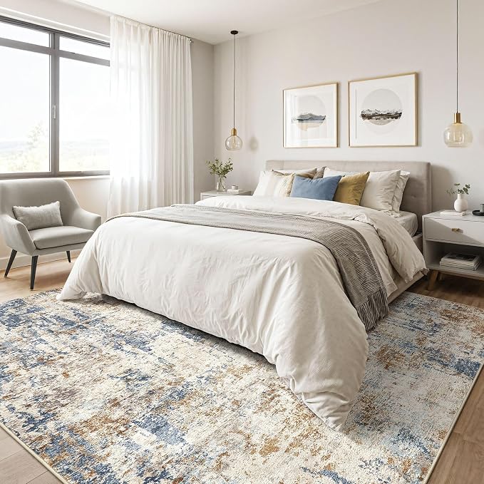 10x12 Area Rug Living Room: Washable Large Abstract Modern Soft Rugs Stain - Image 4