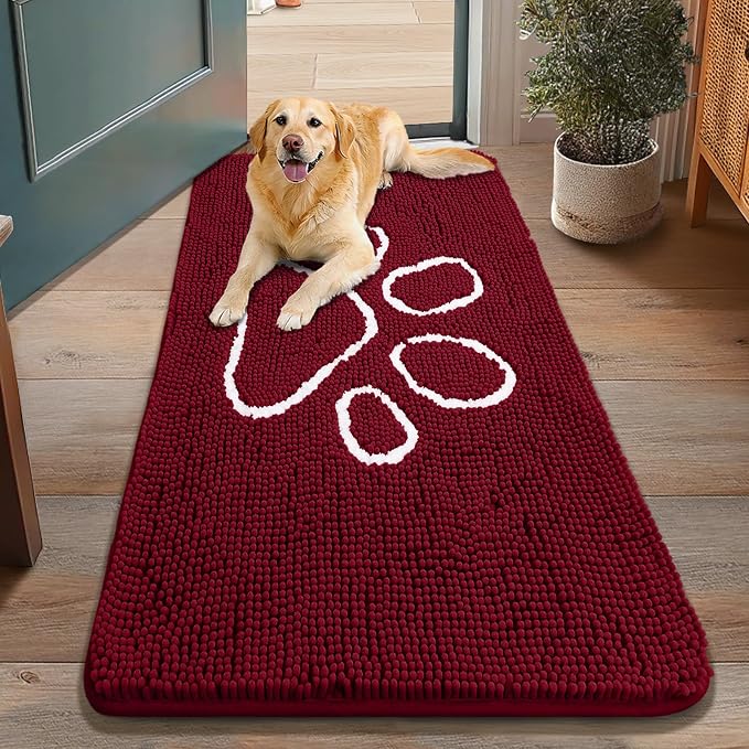 Smiry Dog Door Mat for Muddy Paws, Absorbent Dirt Trapper Non Slip Quick Dry by Smiry