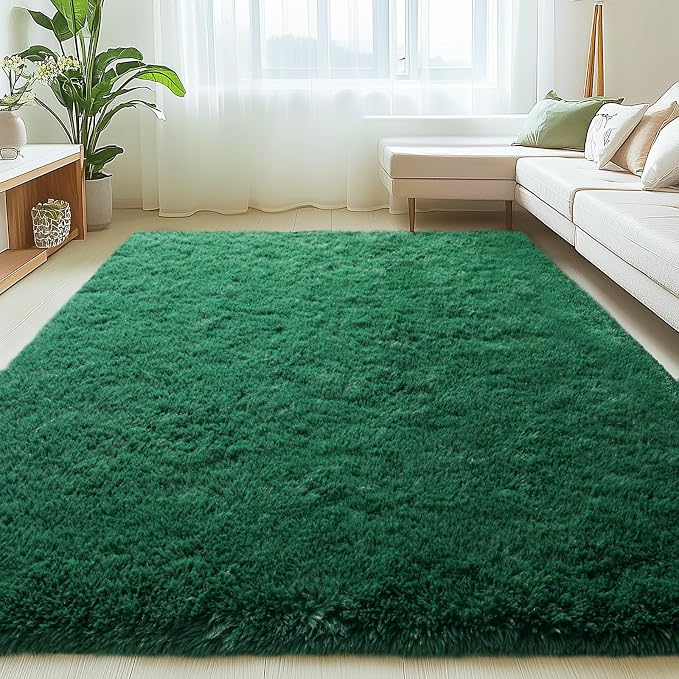 Mugorn 6 x 9 Rugs for Living Room, Large Fluffy Dark Green Area Rugs for Bedroom by MUGORN