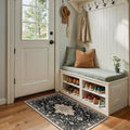 RELEANY Area Rugs Small 2'x4' Washable Non-Slip, Floral Vintage Distress by RELEANY
