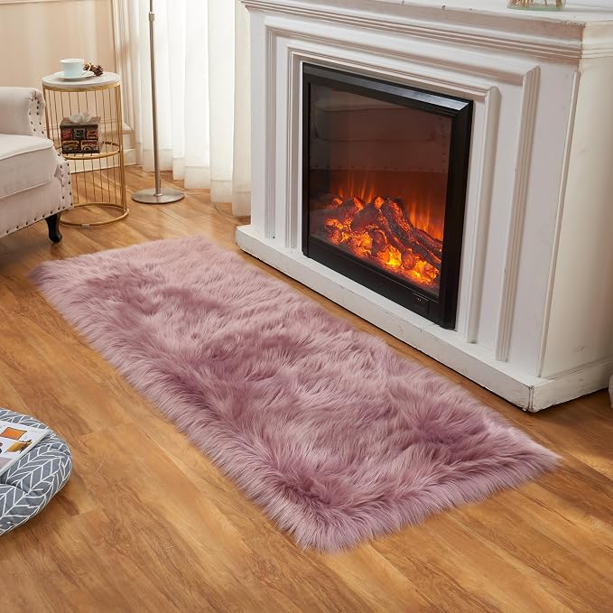 EasyJoy Ultra Soft Fluffy Rugs Faux Fur Rug Chair Cover Seat Pad Fuzzy Area Rug - Image 2