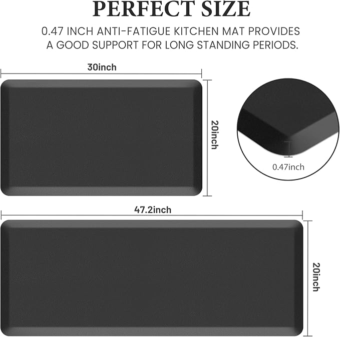 HappyTrends 2 PCS Kitchen Mat Cushioned Anti-Fatigue Floor Mat, Heavy Duty - Image 2