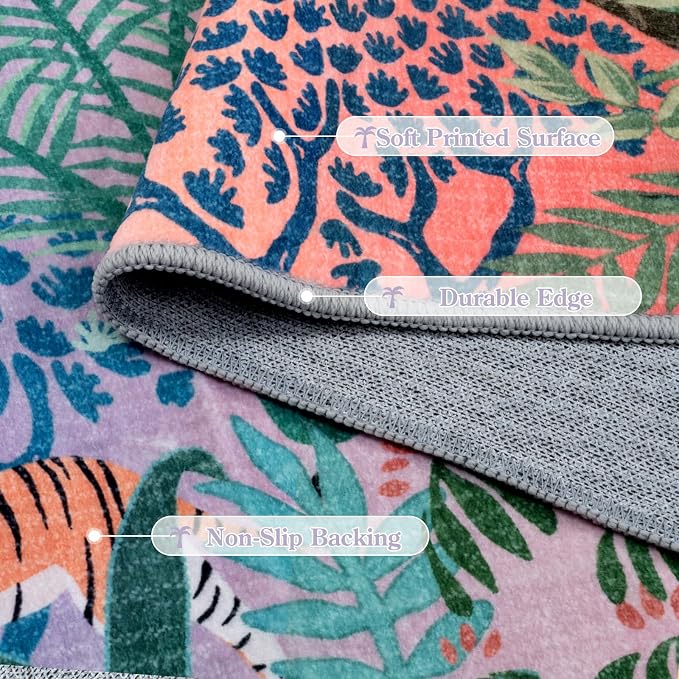 LIVEBOX Jungle Rug 9 x 12 Rug Purple Room Rugs - Image 4