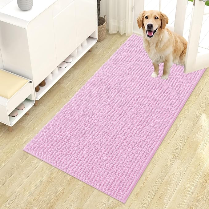 OLANLY Dog Door Mat for Muddy Paws 44x24, Ultra Absorbent Chenille Mud Doormat by OLANLY