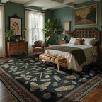DCX 6x9 Washable Insect Rug, Vintage Gothic Black Rug - Image 2