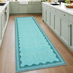 GarveeHome Scalloped Teal 2.5x8 Runner Rug - Image 2