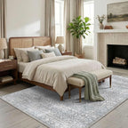 Latte&Fog 5x7 Area Rugs for Living Room Bedroom, Vintage Grey Washable Rug - Image 3