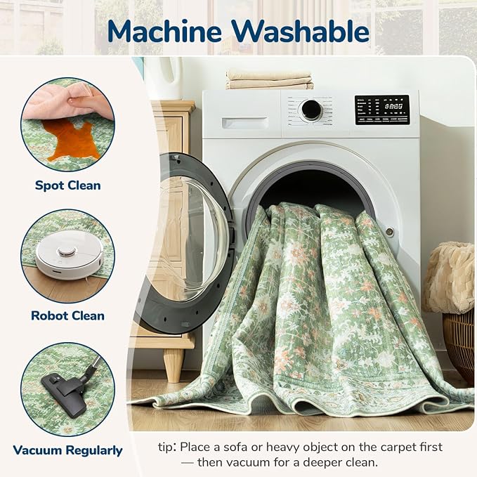 Lessymo 5x7 Washable Area Rug - Image 4