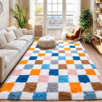 Checkered Rugs for Living Room Bedroom, 5x7 Area Rugs for Living Room, Modern - Image 6