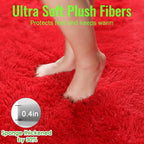 PAGISOFE Soft Modern Red Area Rug, 4x6 Feet, Shaggy Indoor Rug - Image 6