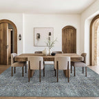 Latte&Fog 8x10 Area Rugs for Living Room, Large Vintage Blue Washable Rug - Image 5