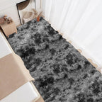 3x10ft Plush High Pile Black Tie-Dyed Rug Fluffy Soft Runner Bedside Rug - Image 3
