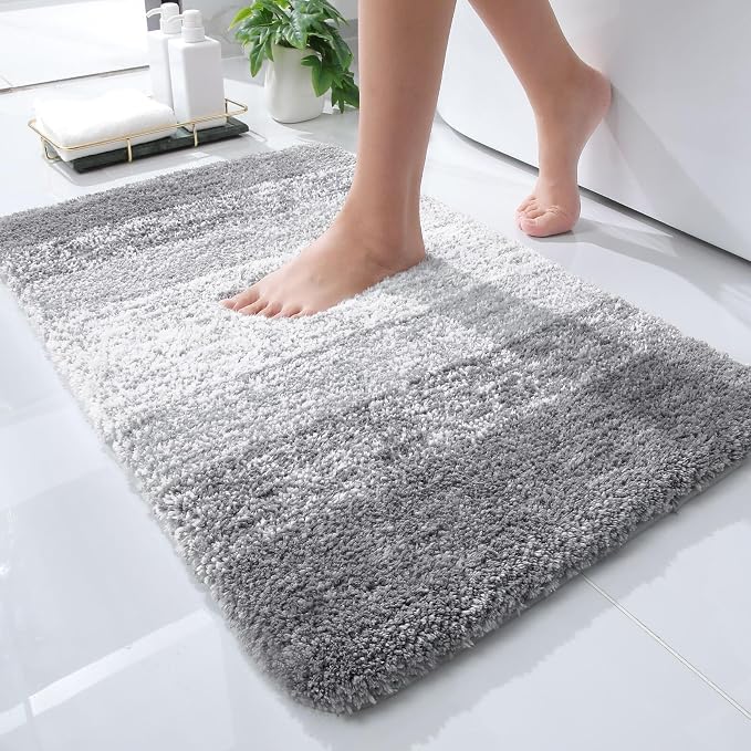 OLANLY Small Bathroom Rugs Mat 24x16, Extra Soft Absorbent Microfiber Bath Rugs by OLANLY