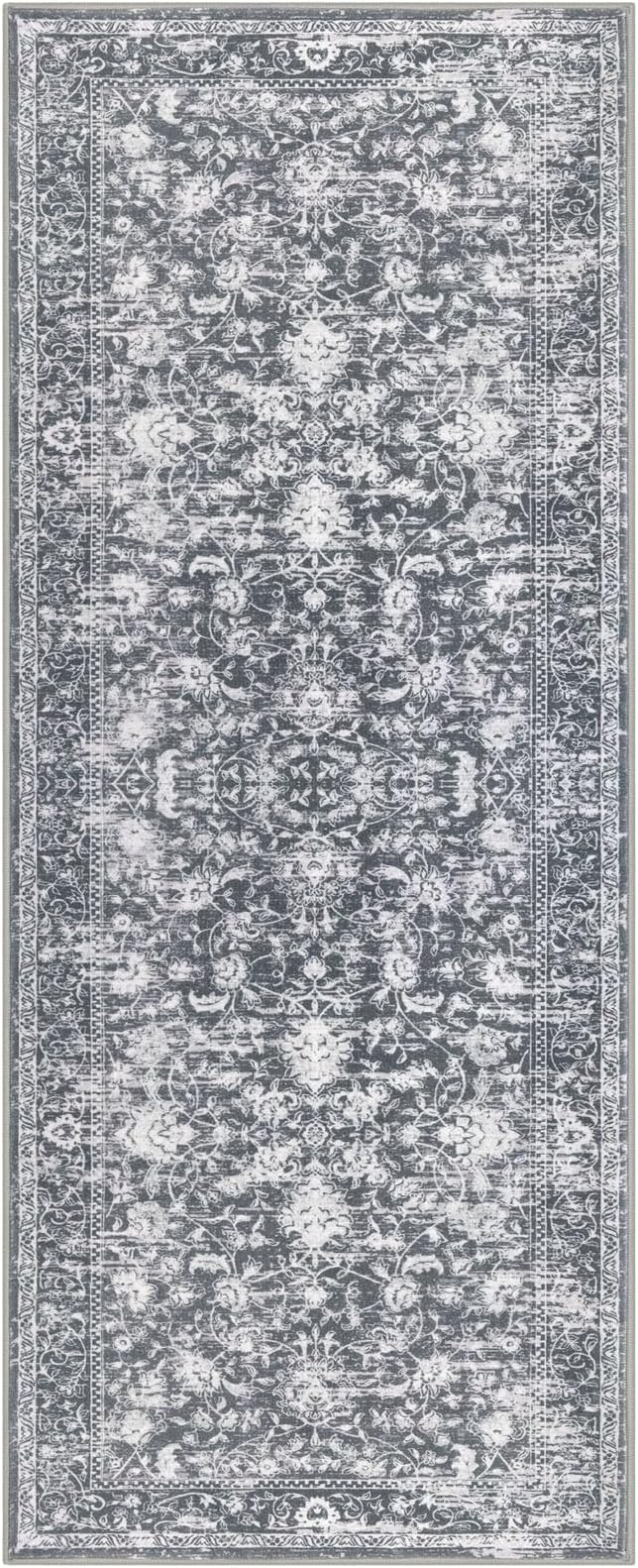 KILOCOCO Hallway Runner 3x8 Rug Runner Printed Vintage Floral Washable Kitchen - Image 9