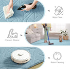 6x9 Blue Washable Area Rug for Bedroom Living Room, Leaf Geometric Patter Shag - Image 7
