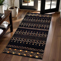 SERISSA 2x4 Rugs for Entryway, Washable Non-Slip Black and Gold Small Runner Rug by SERISSAHomeDecorCollection