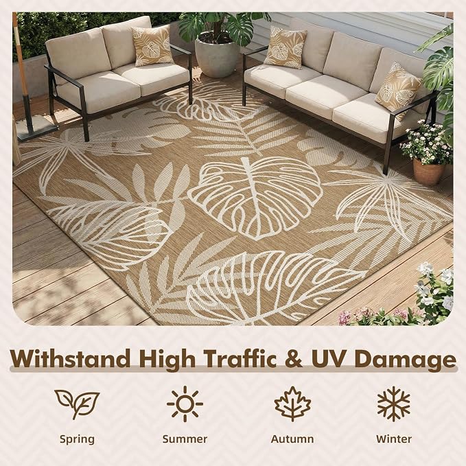 MontVoo-Outdoor Rug-Patio Rug 5x7 ft Polypropylene Indoor Outdoor Rugs Outdoor - Image 4