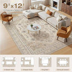 9x12 Washable Area Rug, Large Rugs - Image 4