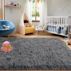 5x7 Fluffy Fuzzy Area Rug for Living Room Bedroom, Ultra Soft Rugs for Living - Image 2