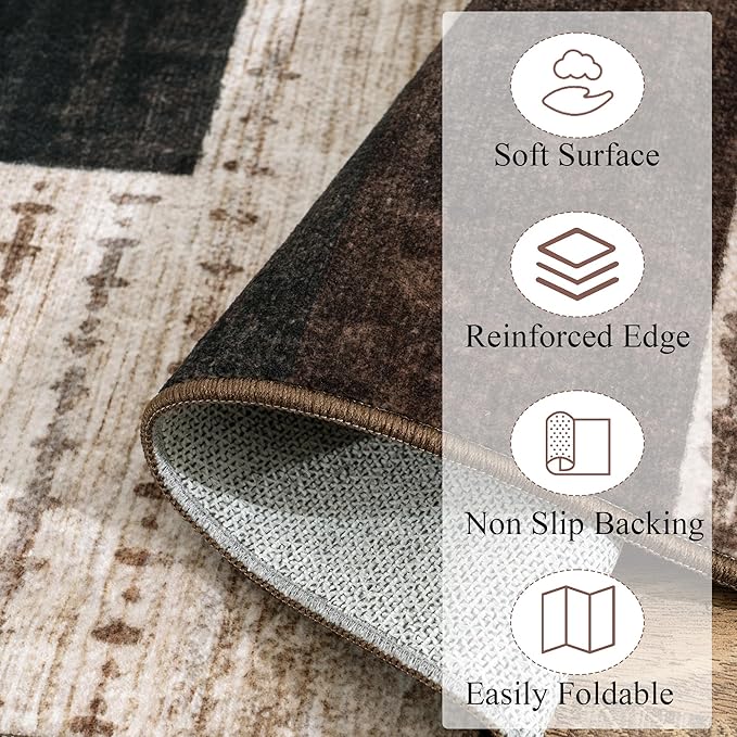Modern Geometric Patchwork Indoor Area Rug - Image 7