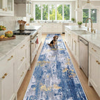 RELEANY Washable Area Rugs 2'6"x12 Non-Slip Modern Abstract Soft by RELEANY