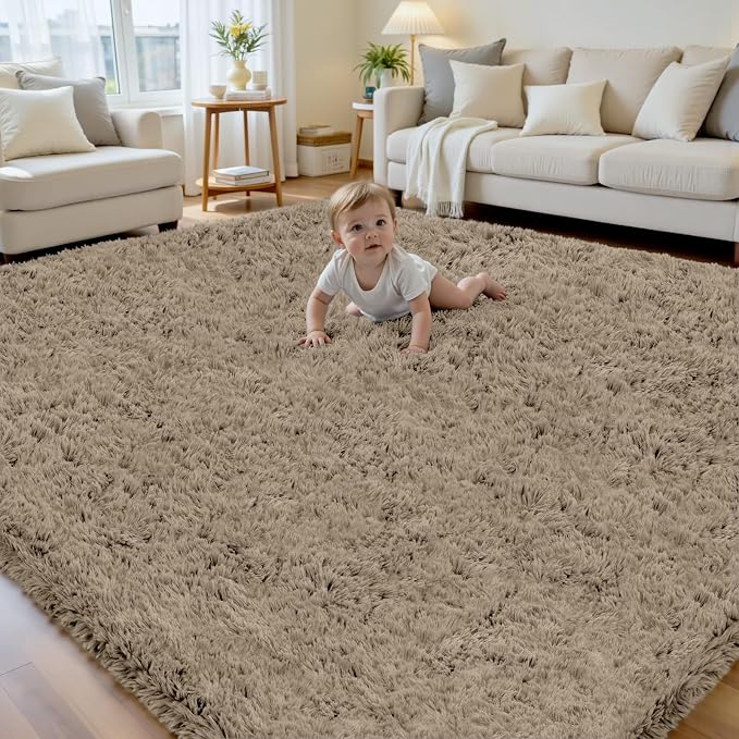 6x9 Area Rug for Living Room, Ultra Soft Fluffy Shag Rugs for Bedroom, Non-Slip by Yidanamy