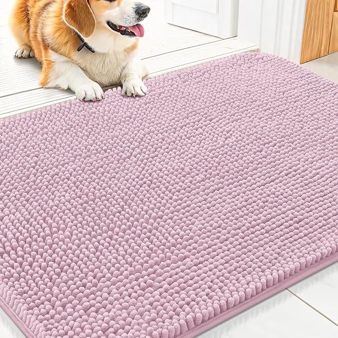 Smiry Dog Door Mat for Muddy Paws 30x20, Absorbent Dirt Trapper, Non-Slip by Smiry