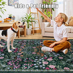 Area Rug Living Room Rugs: Floral 3x5 Washable Rug Vintage Soft Boho Non-Slip - Image 6