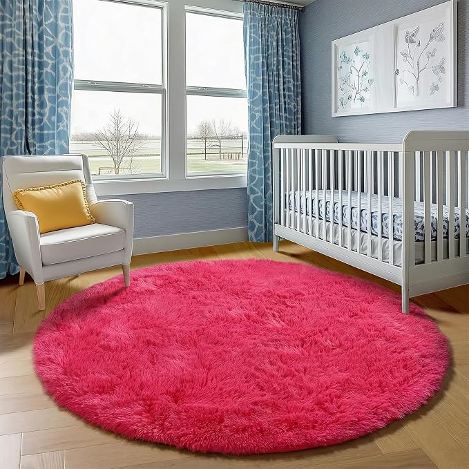 ONASAR Hot Pink Round Area Rugs 4ft - Image 7