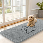 OLANLY Dog Door Mat for Muddy Paws 47x20, Paw Print Design, Absorbs Moisture by OLANLY