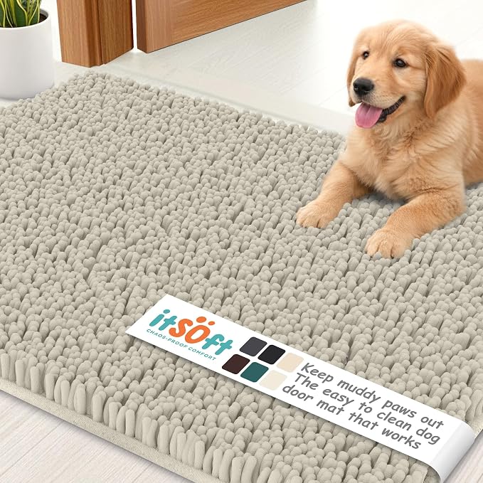 Dog Rugs for Muddy Paws 34x21 | Cleaner Mud Free Floors | Muddy Dogs Mats for by ITSOFT