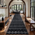 SERISSA Hallway Runner Rug, 2x12 Washable Non-Slip Black and White Runners by SERISSAHomeDecorCollection