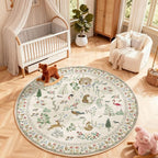 Washable Round Rugs for Bedroom 4ft: Living Room Rug Stain Resistant Non Slip - Image 6