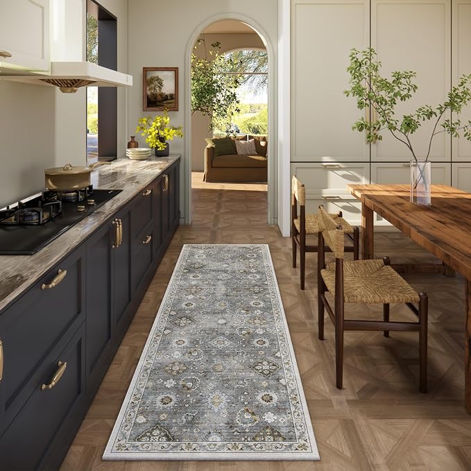 Washable Runners for Hallways Kitchen Rugs: 2'6"x8' Runner Rug Stain Resistant - Image 2