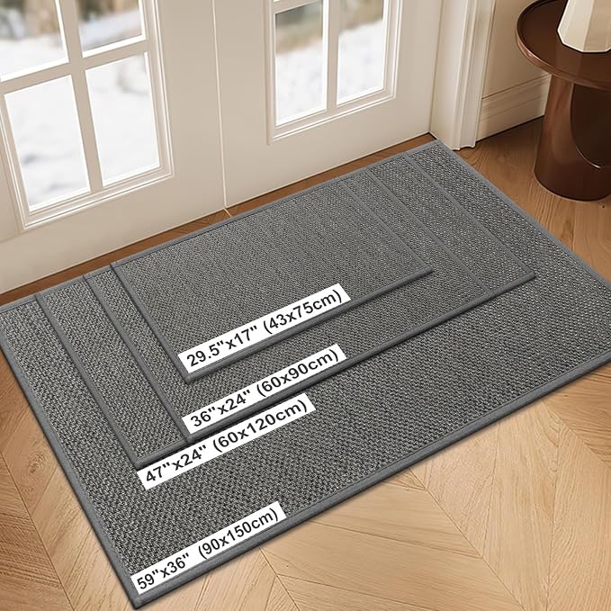 LEKEEPGO Door Mat 24"x47", Non Slip Door Mat Indoor Entrance, Rubber Backing - Image 2