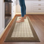 Kitchen Mats for Floor 17"x47", Non-Slip Washable Kitchen Rugs, Absorbent and by QiCaiJia