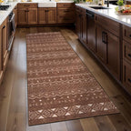 SERISSA 2x5 Kitchen Runner Rug, Washable Non-Slip Coffee Brown Boho Rug by SERISSAHomeDecorCollection