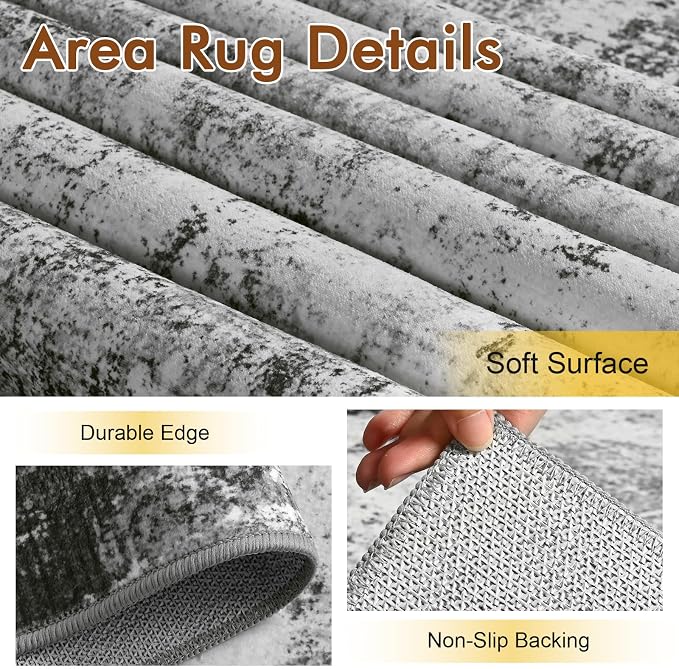 4x6 Ft Area Rugs for Living Room, Soft Non-Slip Washable Rugs Modern Abstract - Image 6