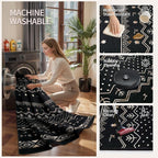 SERISSA 5x7 Area Rugs for Living Room, Washable Non-Slip Black Gold Grad Boho - Image 4