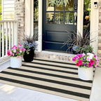 Black and White Striped Entry Rug - Image 7