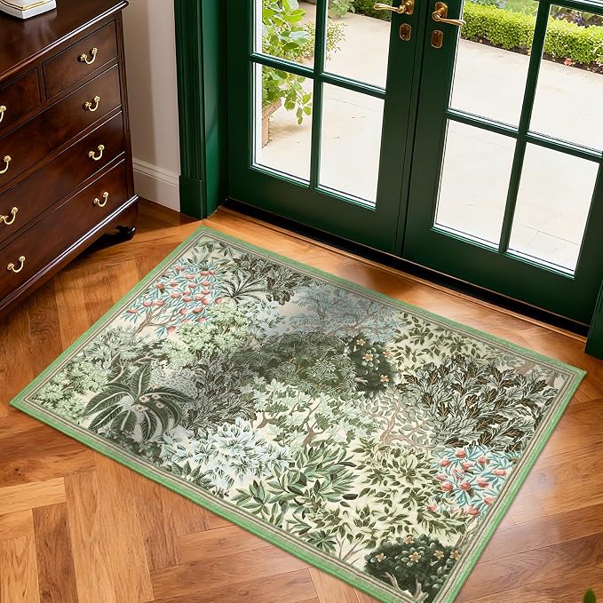 GarveeHome 2x3 Entryway Area Rug Non Slip Front Door Forest Rugs, Washable by GarveeHome