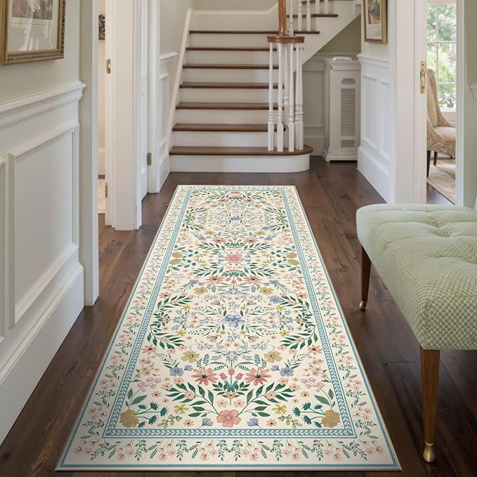 Rugxara Floral Rug for Living Room Bedroom(Green 2x5 by Rugxara