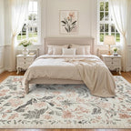 9x12 Area Rugs Washable Rug: Large Boho Living Room Rug Soft Non-Slip Low Pile - Image 3