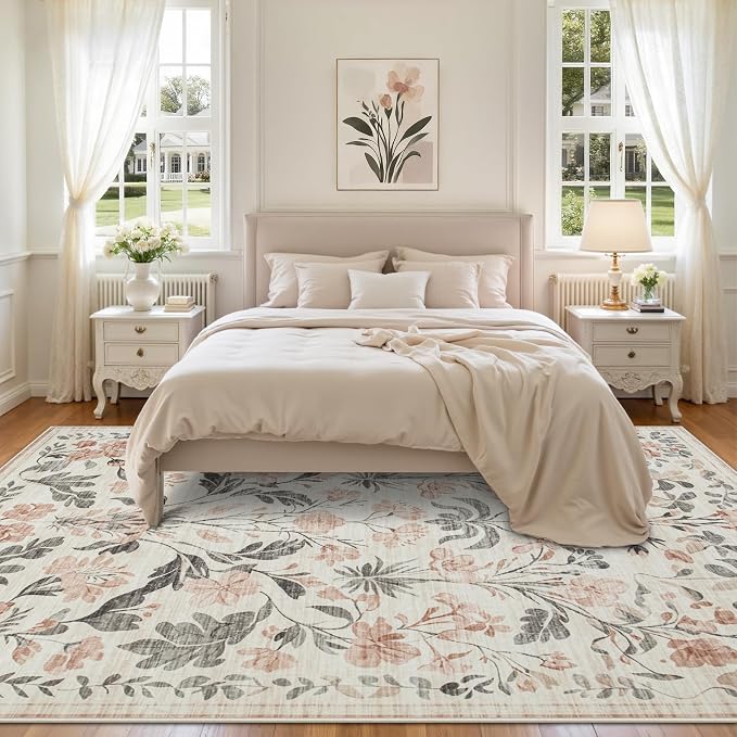 9x12 Area Rugs Washable Rug: Large Boho Living Room Rug Soft Non-Slip Low Pile - Image 3