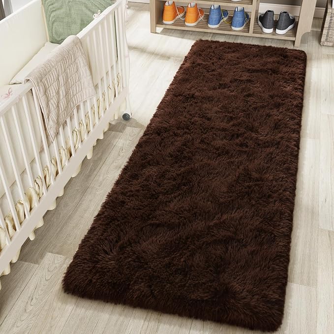 LOCHAS Ultra Soft Indoor Modern Area Rugs 2x6, Fluffy Living Room Carpets by LOCHAS