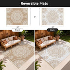 Pauwer Waterproof Outdoor Rug 8x10, Reversible Plastic Straw Patio Camping Rug - Image 2