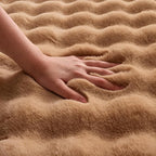 Coffee Rabbit Plush Rug 8'x10', Fluffy Shaggy Area Rug - Image 5