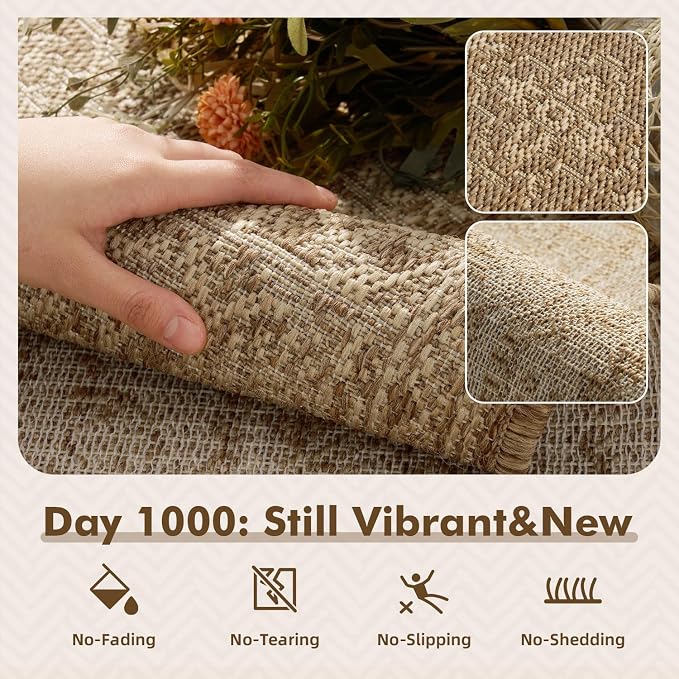 MontVoo-Outdoor Rug-Patio Rug 8x10 Polypropylene Indoor Outdoor Rugs Carpet - Image 2