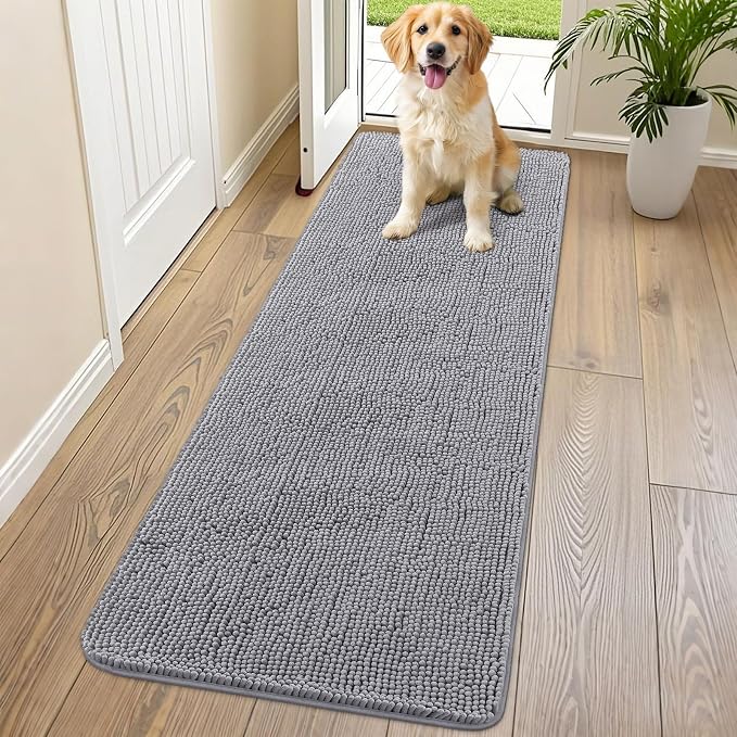 Smiry Dog Door Mat for Muddy Paws 70x24, Absorbent Dirt Trapper, Non-Slip by Smiry