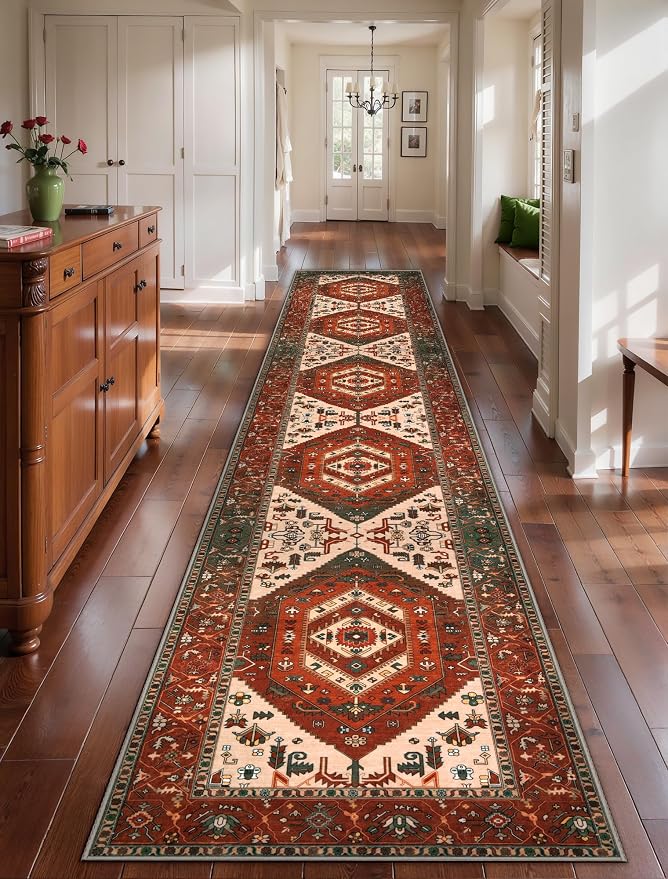 SERISSA Runner Rug for Hallways, Extra Long Boho Rug Ultra Soft Vintage by SERISSAHomeDecorCollection